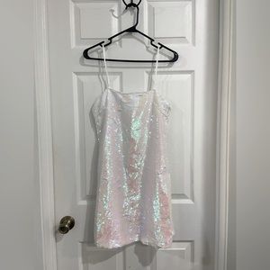 Sexy sequin white dress